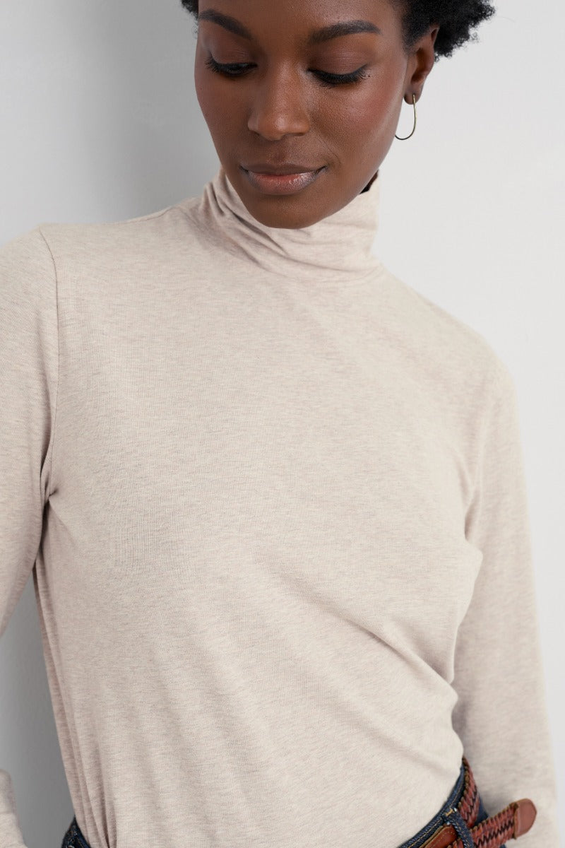 Landing Roll Neck Top in GOTS-Certified Organic Cotton