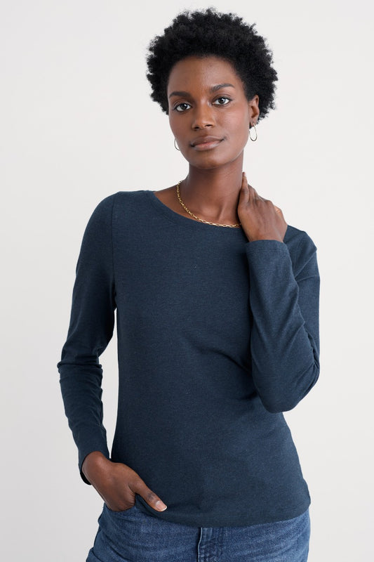 Easel Long Sleeve Top in GOTS-Certified Organic Cotton Jersey