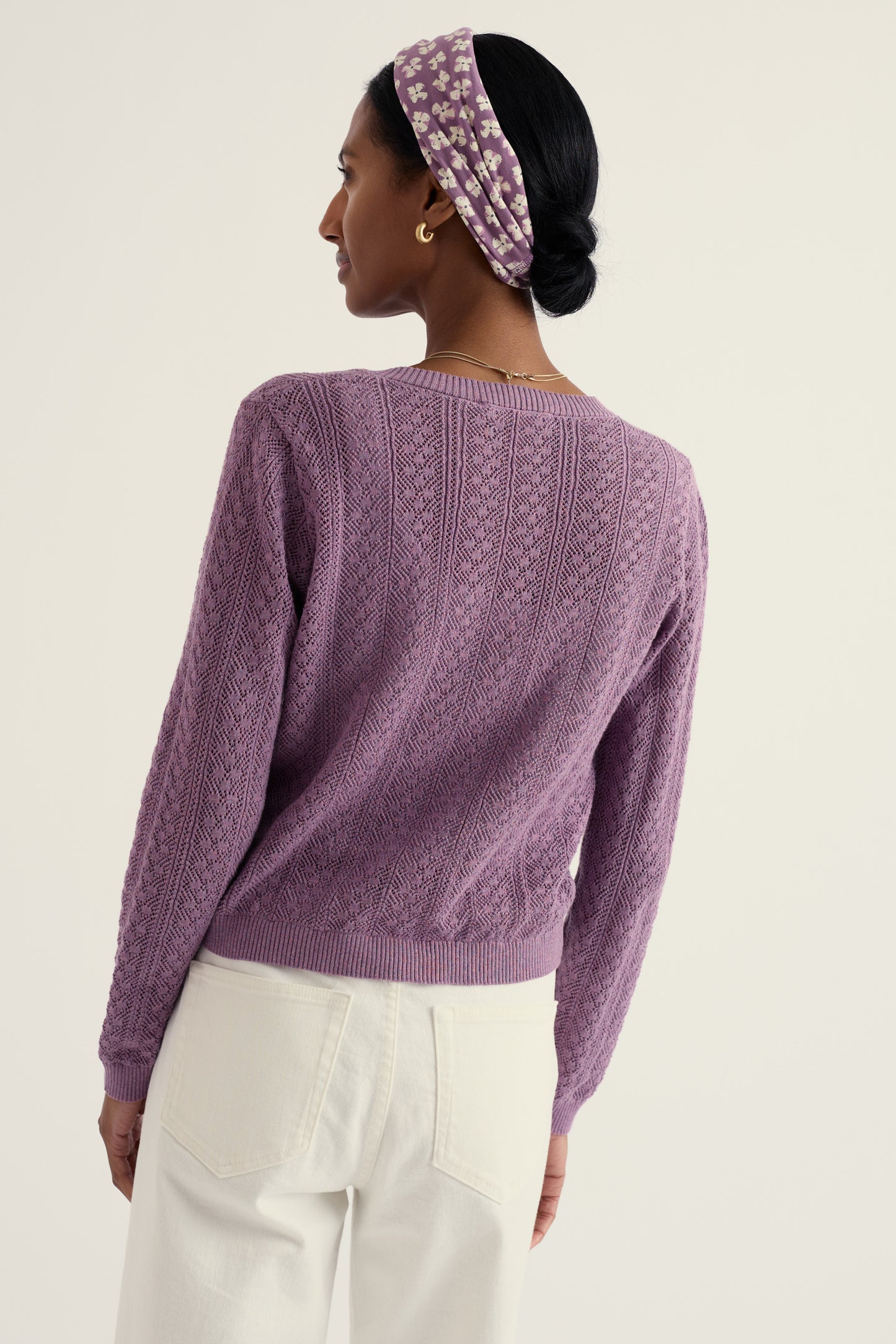 Willowing Pointelle Organic Cotton Cardigan
