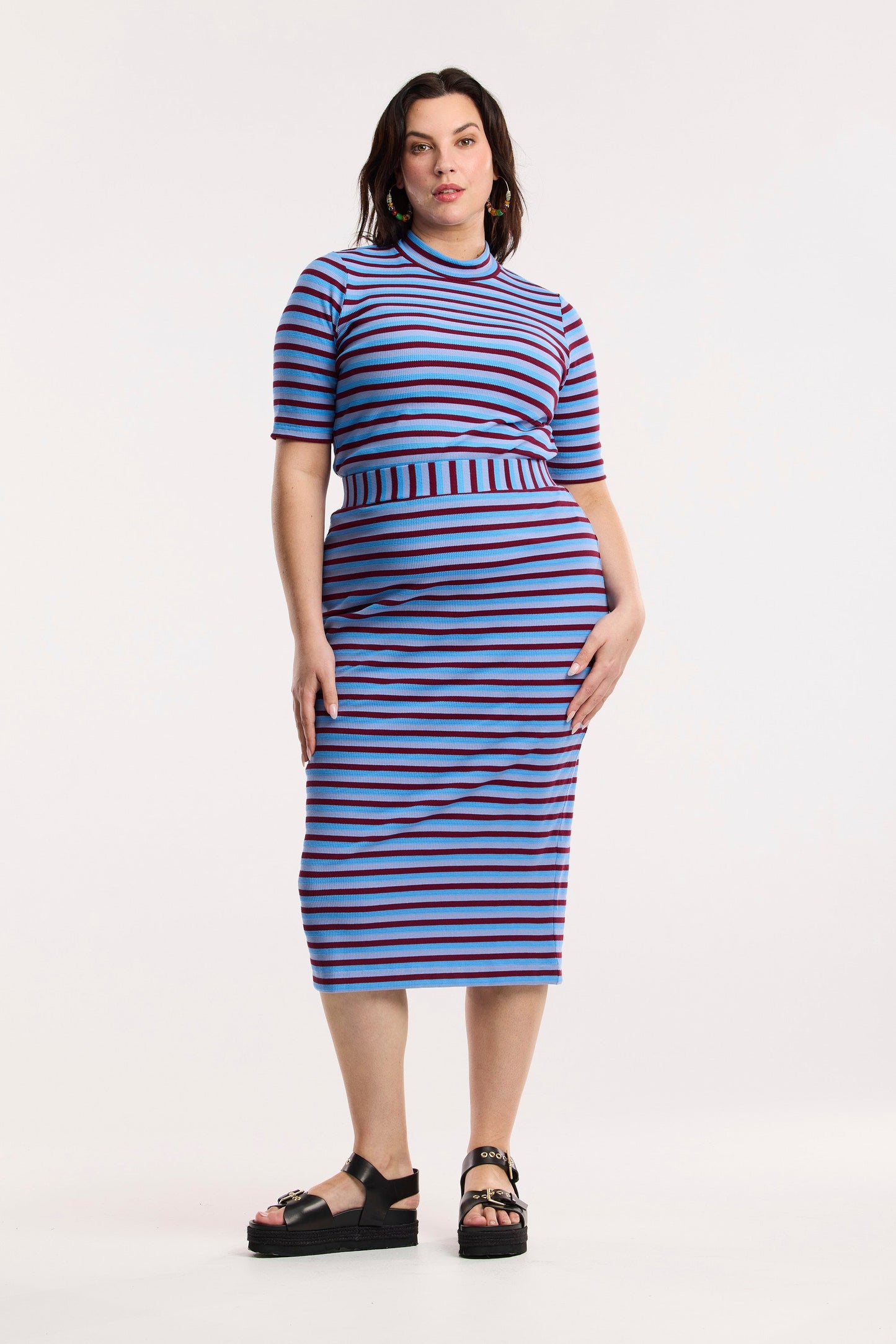 Traveller Waffle Stripe Tube Skirt