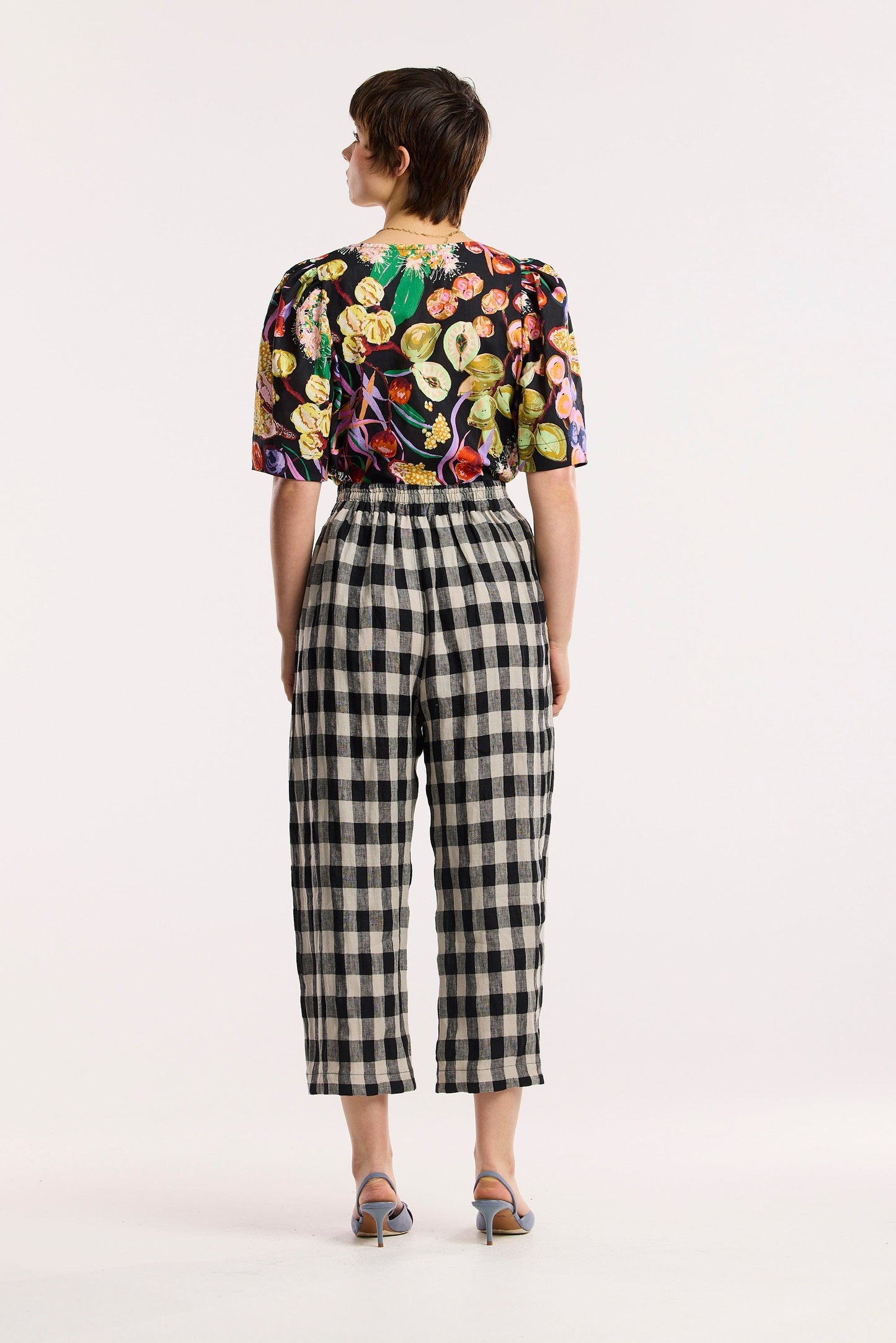 Laneway Check Barrel Leg Pant
