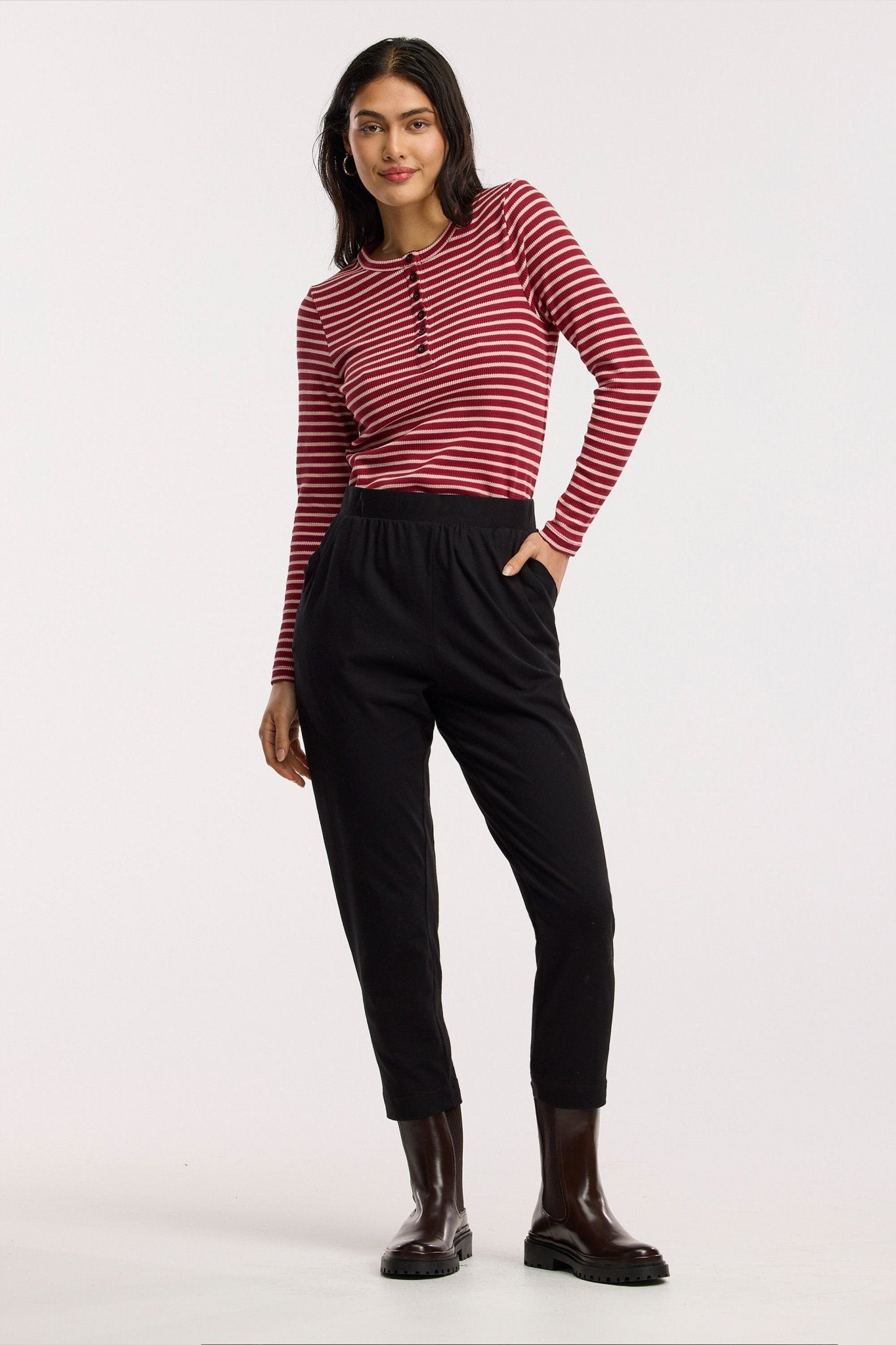 Traveller Waffle Henley Top
